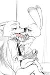  2017 canine clothed clothing disney duo female fox judy_hopps lagomorph male male/female mammal miroukitsu nick_wilde rabbit scene tongue zootopia zootopia. 