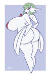  anthro big_breasts big_butt breasts butt female huge_breasts huge_butt komponi looking_back mega_evolution mega_gardevoir nintendo nipples open_mouth pok&eacute;mon slightly_chubby solo thick_thighs video_games 