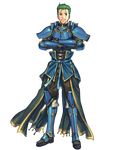  arm_guards armor blue_eyes crossed_arms fire_emblem fire_emblem:_monshou_no_nazo fire_emblem_heroes full_body gloves green_hair highres holding izuka_daisuke looking_at_viewer looking_away male_focus official_art pants pauldrons ruke_(fire_emblem) solo standing transparent_background 