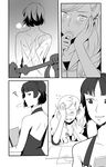  ? bare_shoulders bdsm blush book closed_eyes collarbone comic commentary female_pervert greyscale hand_on_own_face holding imagining monochrome multiple_girls niijima_makoto open_mouth paper persona persona_5 pervert radiostarkiller sadism shuujin_academy_uniform silent_comic sweat takamaki_anne twintails whip whip_marks yuri 