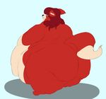  2017 anthro astr0zone brown_hair butt canine digital_media_(artwork) digitigrade female fox green_eyes hair mammal morbidly_obese nude obese overweight solo standing 