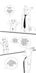  2017 absurd_res anthro black_and_white canine clothed clothing comic dialogue disney duo english_text female fox hi_res judy_hopps lagomorph male mammal monochrome nick_wilde rabbit spintherella text zootopia 