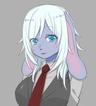  artist_request borrowed_character furry green_eyes long_hair open_mouth rabbit teal_hair 