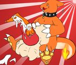  2010 balls charem charmeleon cock_vore collar eyes_closed fire male nintendo orange_body penis pok&#233;mon pokemon tongue tongue_out unknown_artist urethral urethral_penetration video_games vore 