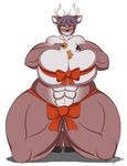  2016 absurd_res anthro big_breasts blush breasts cervine cleavage clothed clothing female hi_res huge_breasts hyper hyper_breasts mammal muscular muscular_female reindeer skimpy smile solo supersonicrulaa 
