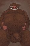  2017 3_fingers animal_crossing anthro anthrofied balls barazoku belly big_belly brown_background brown_fur brown_hooves brown_nipples brown_penis brown_pubes brown_skin digital_drawing_(artwork) digital_media_(artwork) flaccid front_view fur galrock hairy hand_on_stomach head_tuft holding_belly hooved_fingers humanoid_penis long_foreskin looking_at_viewer looking_down low-angle_view male mammal musclegut navel nintendo nipples nude obese overweight overweight_male penis penis_towards_viewer pig porcine portrait presenting pubes rasher_(animal_crossing) scar short_penis simple_background smile solo spread_legs spreading standing sweat three-quarter_portrait tuft uncut video_games 