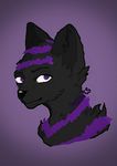  bust_(disambiguation) conduit_(character) feline funnits_(artist) fur grey_fur male mammal purple_eyes purple_stripes simple_background stripes 
