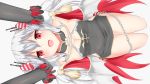  anthropomorphism azur_lane breasts cape chain cleavage dress fang hmas_vampire_(azur_lane) long_hair red_eyes uru_byou vampire waifu2x white_hair wings 