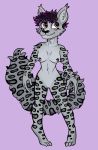  black_labia black_nipples felid feline female hair mammal nipple_piercing nipples pantherine piercing pussy snow_leopard solo 