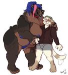 androgymess_(artist) anthro bear big_breasts breasts canine clothing cum digital_media_(artwork) dog duo erection female male male/female mammal nipples nude open_mouth overweight pussy size_difference 