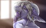  2017 anthro dragon drooling fangs horn invalid_tag jaws saliva teeth 
