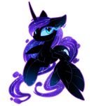  alpha_channel black_feathers black_fur blue_eyes cosmic_hair equine feathers female feral friendship_is_magic fur hooves horn magnaluna mammal my_little_pony nightmare_moon_(mlp) simple_background solo transparent_background winged_unicorn wings 