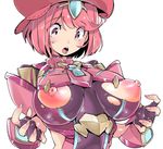  1girl breasts fingerless_gloves gloves hair_ornament homura_(xenoblade_2) large_breasts nipples xenoblade_2 