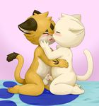  anthro balls blush brown_fur cat cub duo eyes_closed feline frottage fur kissing kneeling male male/male mammal moki_(character) norphen norphen_(character) nude penis precum sex tongue uncut white_fur young 