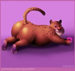  anthro balls benjamin_clawhauser blush butt cheetah disney doughnut feline food gamibri mammal nude perineum zootopia 