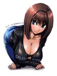  1girl amania_orz ass blue_eyes blush breasts brown_hair copyright_request tagme 