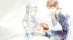  2boys baby blue_hair cape closed_eyes couple dress eliwood_(fire_emblem) father_and_son fire_emblem fire_emblem:_fuuin_no_tsurugi fire_emblem:_rekka_no_ken hetero holding_hands husband_and_wife kuzumosu long_hair mamkute mother_and_son multiple_boys ninian open_mouth red_hair roy_(fire_emblem) short_hair smile 