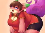  artist_request blue_eyes borrowed_character brown_hair chinese_clothes dragon furry open_mouth two-tone_eyes violet_eyes 