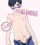  1boy erection male_focus nipples osomatsu-kun osomatsu-san penis solo testicles topless undressing 