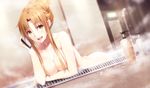  :d all_fours arched_back arm_support ass asuna_(sao) bangs bath bathing bathroom breast_rest breast_squeeze breasts brown_eyes brown_hair cellphone collarbone drain_(object) eyebrows_visible_through_hair eyes_visible_through_hair fog gabiran hair_bun hair_censor hair_up hand_up holding holding_phone indoors long_hair looking_at_viewer medium_breasts nude open_mouth parted_bangs partially_submerged phone shampoo_bottle smartphone smile solo sword_art_online talking_on_phone teeth water wet 
