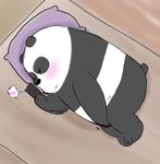  &lt;3 2017 bed blush crotch_grab grope inside lying male overweight panda_(wbb) phone pillow rubenesque solo tsunamagero 
