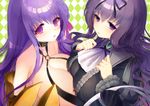 2girls breasts fate/extra fate/extra_ccc fate_(series) large_breasts murasaki_(senran_kagura) passion_lip purple_hair senran_kagura tagme 