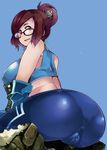  anus ass brown_hair cameltoe covered_anus female mei_(overwatch) overwatch skin_tight tagme 