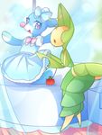  arthropod blue_body bow brionne clothing cute dress duo ecruuteak eyelashes insect leavanny mammal marine nintendo pinniped pok&eacute;mon ribbons size_difference smile video_games 
