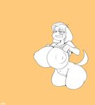  2017 anthro areola ber00_(artist) big_breasts breasts canine dog female flashing huge_breasts inverted_nipples mammal nipples pussy solo 