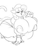  2017 anthro ber00_(artist) big_breasts breasts cat cleavage clothed clothing feline female huge_breasts mammal overweight solo wide_hips 