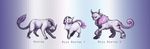  ambiguous_gender blue_eyes claws feline feral fur group legendary_pok&eacute;mon looking_at_viewer mammal mega_evolution mega_mewtwo mega_mewtwo_x mega_mewtwo_y mewtwo nintendo pok&eacute;mon red_eyes video_games yaj_leaf_(artist) 