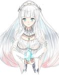  1girl blue_eyes blush breasts cleavage crown dress grey_hair jewelry lailah_(tales) long_hair multicolored_hair smile tales_of_(series) tales_of_zestiria 