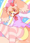  artist_request dog furry open_mouth pink_eyes pink_hair short_hair stocking 