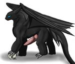  claws dragon erection exidusdragonhive fangless feral how_to_train_your_dragon knot male night_fury penis solo 