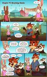  2017 anthro baby bonnie_hopps candy canine clothed clothing comic dialogue disney english_text female ferret food fox fur gideon_grey group lagomorph lollipop male mammal mistermead musical_note mustelid outside rabbit sign stroller text travis_(zootopia) young zootopia 