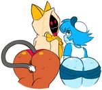  2girls anus ass blazblue character_request dark_skin lapis_lazuli_(steven_universe) steven_universe tagme taokaka 