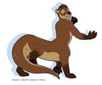  2017 5_fingers black_claws black_nose brown_eyes brown_fur brown_hair brown_pawpads brown_tail claws countershade_tail countershading digital_media_(artwork) eyebrows full-length_portrait fur hair long_tail male mammal multicolored_fur multicolored_tail mustelid open_mouth otter pawpads paws pink_tongue portrait quadruped shadow short_hair side_view signature silvixen simple_background smile solo tan_countershading tan_fur tan_tail taur thick_tail tongue two_tone_tail webbed_hands whiskers white_background 