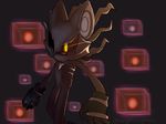  anthro big_ears chest_crystal clothing demon gloves glowing glowing_eyes infinite_(sonic) looking_at_viewer male mangaanonymous nude pointy_ears solo sonic_(series) sonic_forces standing video_games yellow_eyes 