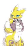  artist_request blue_eyes breasts digimon furry open_mouth renamon 