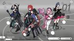  4girls :p absurdres ahoge animal_ear_fluff animal_ears arknights arknights:_endfield bare_shoulders black_boots black_dress black_gloves black_hair black_shoes black_tube_top black_veil blue_eyes blue_fire blue_hair boots breasts cleavage colored_inner_hair colored_petticoat cosplay covered_navel demon_girl demon_horns detached_sleeves dress dual_wielding elizabeth_rose_bloodflame ember_(arknights) ember_(arknights)_(cosplay) english_commentary fake_screenshot fire fire_on_chest gloves greatsword gun high_heel_boots high_heels highres holding holding_gun holding_staff holding_sword holding_weapon hololive hololive_english horns horns_through_headwear laevatain_(arknights) laevatain_(arknights)_(cosplay) large_breasts leotard_over_bodysuit long_hair looking_at_viewer mage_staff midriff multicolored_gloves multicolored_hair multiple_girls navel nerissa_ravencroft nun_headdress ouro_kronii panther_ears panther_girl panther_tail pants petticoat pink_gloves pink_hair pink_sleeves pink_tail pink_tube_top raora_panthera red_eyes red_hair robot see-through_cleavage see-through_clothes shadowsky_exe shoes sleeveless sleeveless_dress smile staff strapless streaked_hair surtr_(arknights) sword tail tongue tongue_out tube_top two-sided_gloves two-tone_hair user_interface veil virtual_youtuber weapon white_hair white_pants white_streaks xaihi_(arknights) xaihi_(arknights)_(cosplay) yellow_eyes yvonne_(arknights) yvonne_(arknights)_(cosplay) 