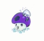  air_bubble black_eyes bubble commentary film_grain hightguy looking_ahead mushroom no_humans open_mouth plant plants_vs._zombies puff-shroom_(plants_vs._zombies) simple_background solid_oval_eyes solo sprout untranslatable_commentary white_background 