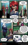  2017 abluedeer anthro bear breasts comic dialogue english_text eyewear feline female glasses male mammal panda tagme text tongue tongue_out 
