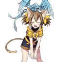  animal_ears brown_hair cat_ears cat_tail closed_eyes dragon_on_head hair_between_eyes hair_ribbon leaning_forward long_hair official_art open_mouth pina_(sao) ribbon short_twintails silica silica_(sao-alo) smile solo standing sword_art_online sword_art_online:_code_register tail transparent_background twintails water yellow_ribbon 