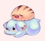  drawfag gen_2_pokemon lying no_humans on_stomach phanpy pink_background pokemon pokemon_(creature) swinub 