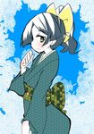  barbara_(little_witch_academia) blue_hair green japanese_clothes kimono little_witch_academia obi sash 