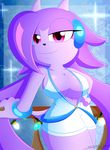  anthro big_breasts breasts cleavage clothed clothing dragon female freedom_planet gloves hair looking_at_viewer nintendo sash_lilac seductive_look simple_background slickehedge smile solo standing video_games 