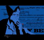  5_fingers canine cel_shading cigarette cowboy_bebop eyes_closed fire lighter mammal shadow shanewolf smoking text wolf 