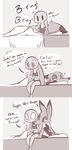  2016 ? absurd_res anthro bed canine cellphone clothed clothing comic dialogue disney duo english_text female fox hi_res judy_hopps lagomorph male mammal monochrome nick_wilde phone rabbit simple_background text theartmanor underwear zootopia 