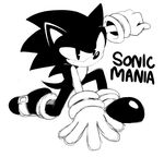  anthro big_eyes big_head clothing footwear gloves hedgehog hi_res looking_at_viewer male mammal monochrome simple_background smile solo sonic_(series) sonic_mania sonic_the_hedgehog sssonic2 toony 