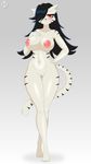  black_hair breasts cat feline female hair invalid_tag mammal nipples nude pussy razplus red_eyes standing 